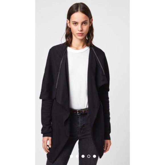 All Saints Sweaters - ALL SAINTS BLACK DAHLIA SWEATSHIRT M